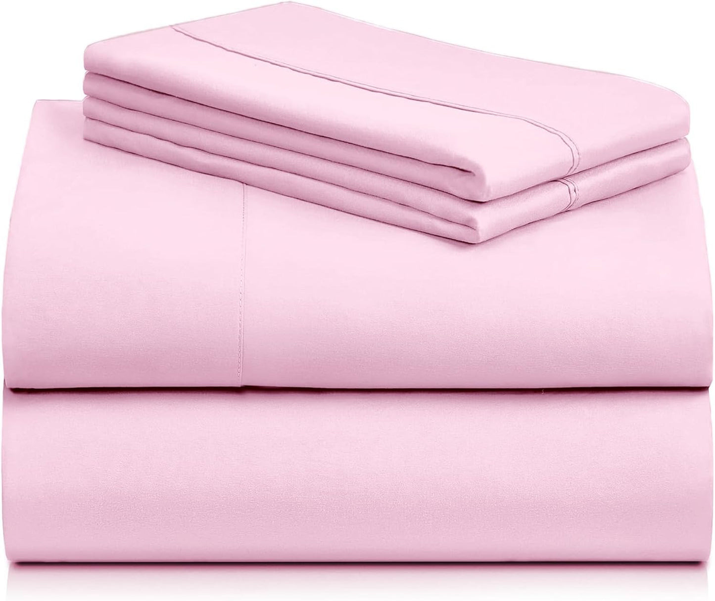 4 PC California King Sheet Set, Deep Pockets Wrinkle Free Cooling Bed Sheets Hotel Bedding for Women, Men, Includes 1 Fitted Sheet, 1 Flat Sheet and 2 Pillowcases-Soft Emerald